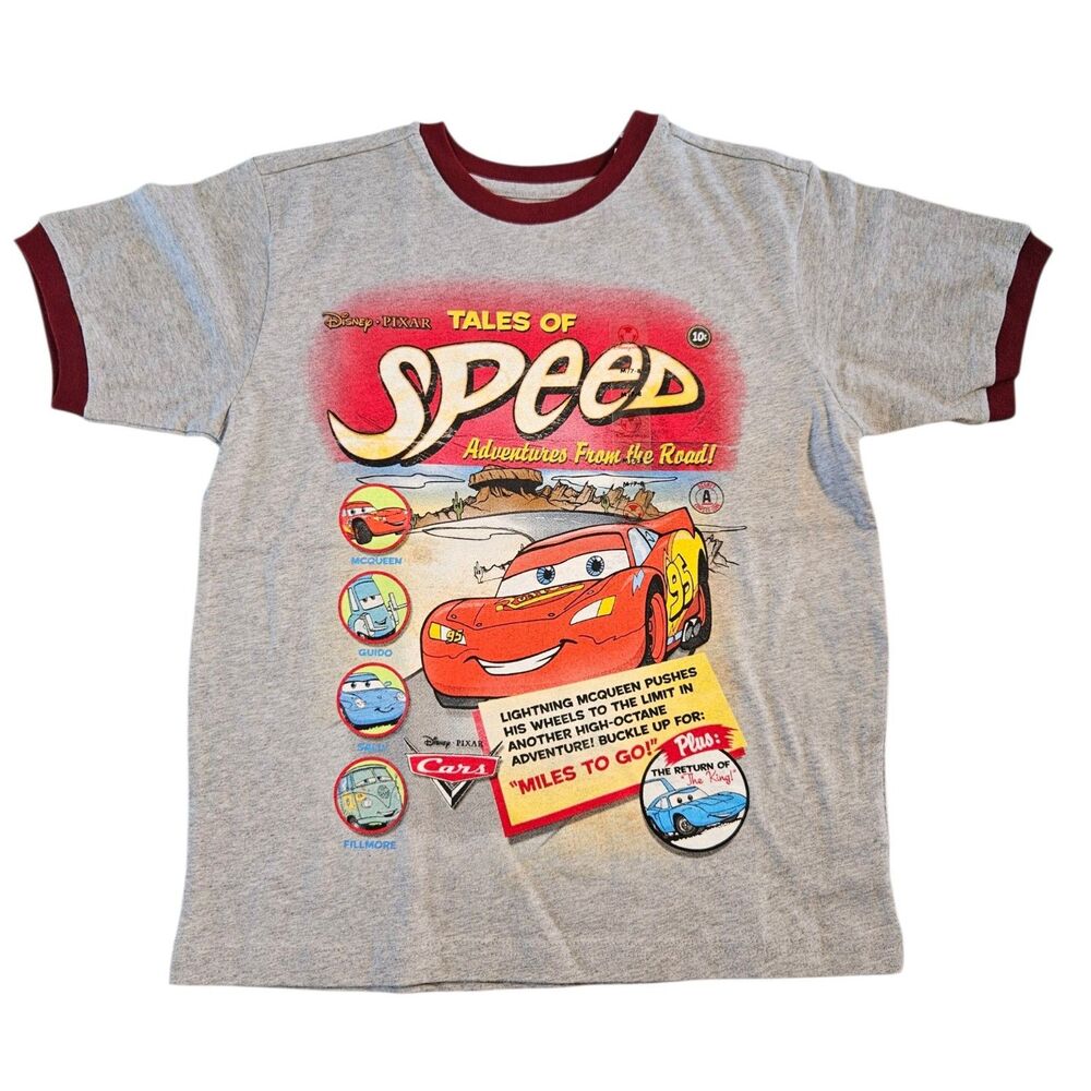 RARE Vintage 2000s Disney Pixar Cars Lightning McQueen Tales Of Speed T Shirt M
